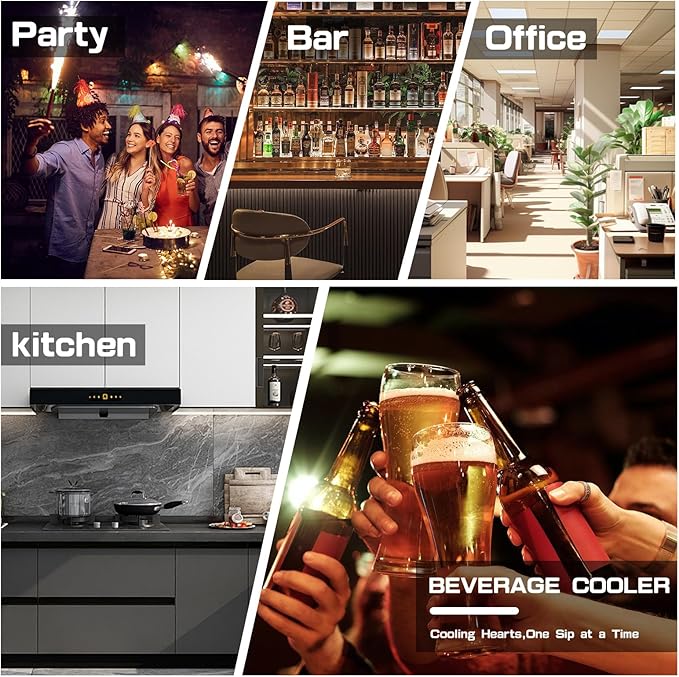 126 Can Mini Fridge, 3.2 Cu.Ft Beverage Refrigerator Glass Door | Stainless Steel Compact Drink Cooler with Reversible Door for Soda Wine Beer, Small Fridge for Home Office Bar (40-61 ℉) - Image 7