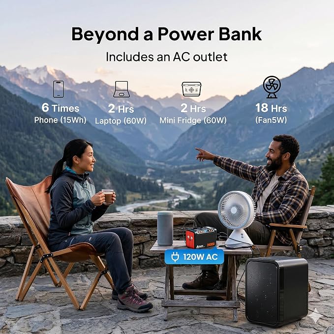 Takki 88.8Wh Portable Power Station Lithium Battery Small Generator Power Bank with 110V AC Outlet Battery Backup for Camping Home Use Emergency(Solar Panel Optional) - Image 3