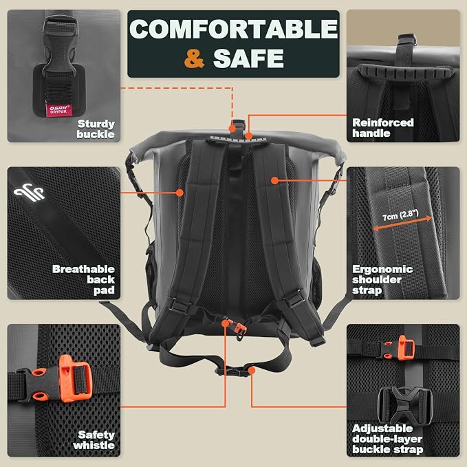 OSAH DRYPAK Waterproof Backpack Dry Bag 25L/35L/55L/85L – Heavy Duty Roll-Top - Image 4