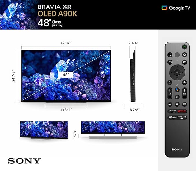Sony XR48A90K 48 Inch 4K Bravia XR OLED High Definition Resolution Smart TV with 2 Year Amber Protection Plan (2022) - Image 5