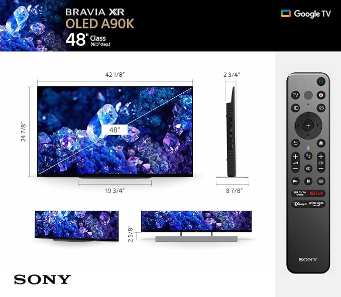 Sony (Refurbished) 48 Inch 4K Ultra HD TV A90K Series: BRAVIA XR OLED Smart Google TV with Dolby Vision HDR and Exclusive Features for The Playstation® 5 XR48A90K- 2022 Model (Renewed) - Image 7