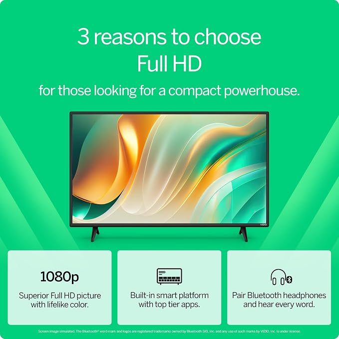 VIZIO 40-inch Full HD 1080p Smart TV with DTS Virtual: X, Alexa Compatibility, Chromecast Built-in, Bluetooth Headphone Capable (Renewed) - Image 3