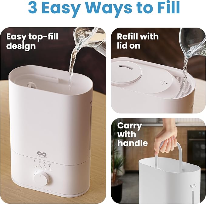 Everlasting Comfort 6L Humidifiers for Bedroom, Quiet 50HR Runtime No-Filter Supersized Cool Mist Humidifier Large Room for Whole House, Plants, Baby Nursery, Allergies, Dry Skin, Congestion, Indoor - Image 5
