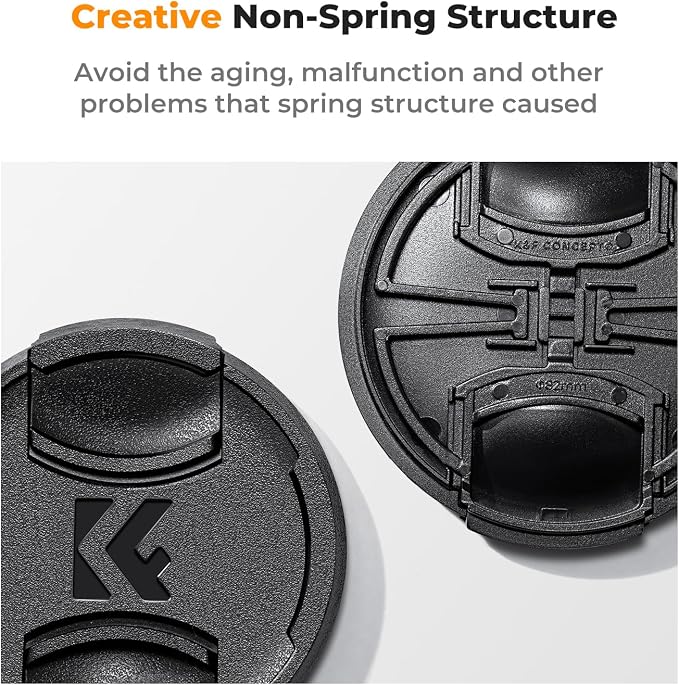 K&F Concept 86mm Lens Cap, 9-in-1 Center Pinch Lens Cover + Anti-Loss Keeper - Image 3