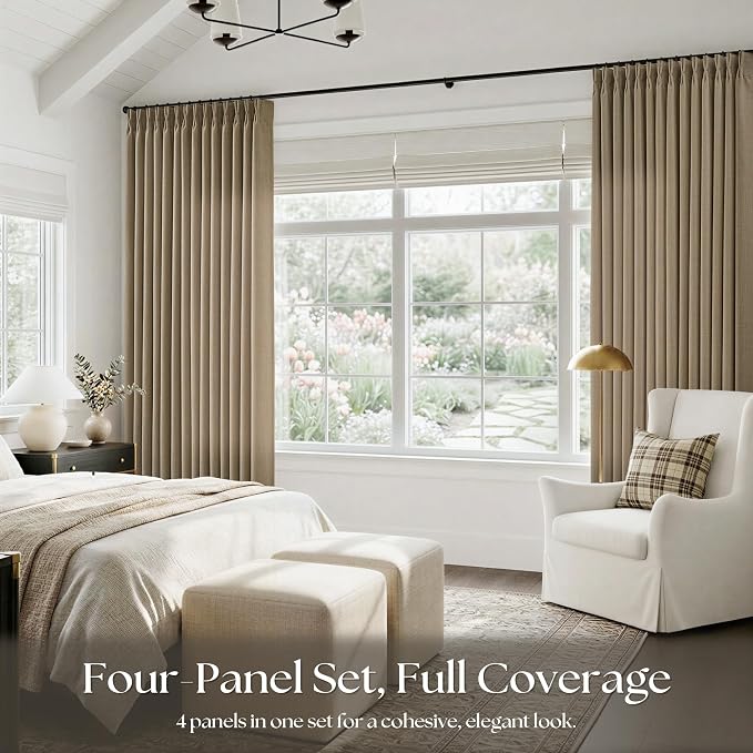 120 Inch Extra Long Light Brown Curtains - Image 5