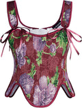SCARLET DARKNESS Bustier Tops for Women Renaissance Floral Lace Up Bodyshaper by SCARLETDARKNESS