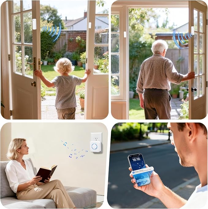 Door Chime, Smart WiFi Door Sensor Chime Window Sensor Alarm - Image 6