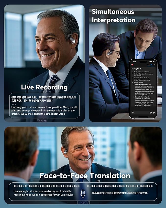 AI Real-Time Translation Earbuds, 198 Languages Two-Way Translator Headphones - Image 5
