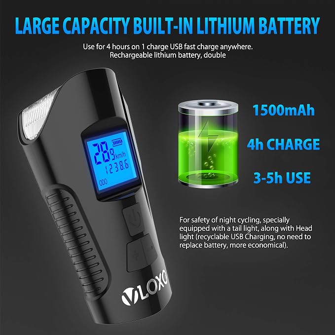 VLOXO Bike Speedometer with LED Bike Light, IP65 Waterproof Bicycle Odometer - Image 7