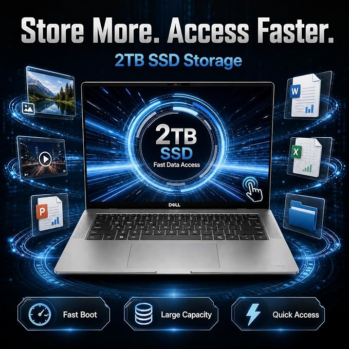 Dell 16 DC16251 Touchscreen Laptop, Intel 10-Core Core 7 150U (Up to 5.4 GHz), 16" FHD+ IPS 300 Nits Display, 32 GB DDR5 RAM, 2 TB SSD, Copilot AI, Fingerprint, Backlit KB, Wi-Fi 6E, Windows 11 Pro - Image 9