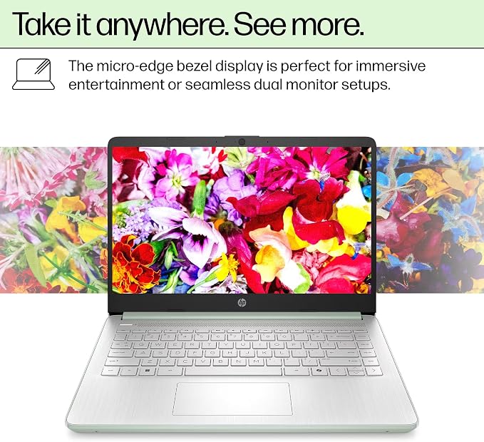 HP 14" Laptop Computer for 2026 Student Business Productivity, MS Office & Win 11 Pro, Copilot AI, Intel 4-Core CPU, 4GB DDR5 RAM, 628GB Storage (128GB UFS+500GB Ext), Wi-Fi 6, HubxcelAddon, Green - Image 7