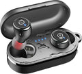 TOZO T10 Wireless Earbuds Powerful Bass Stereo Wireless Charging, APP, IPX8 | Waterproof, 55H Playtime, Ergonomic Design In Ear buds, App Customize EQ, Bluetooth 5.3 Headphones for Work, Travel, Black by TOZO