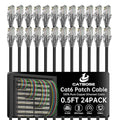 0.5 Foot Cat6 Patch Cables, Solid Pure Copper Patch Cord, Cat 6 Ethernet Cable by CatBose