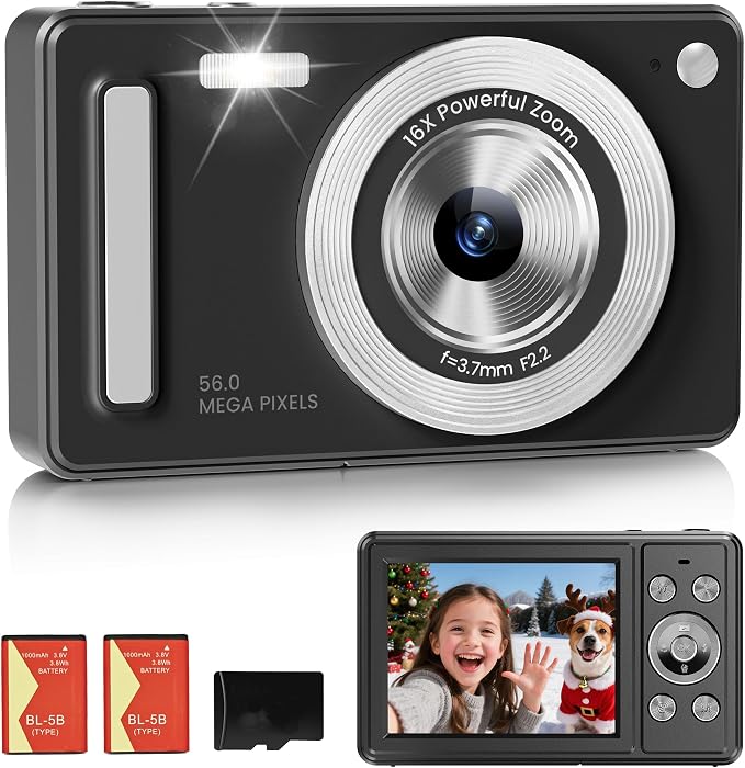 Digital Camera, FHD 1080P Point and Shoot Camera by WONNIE