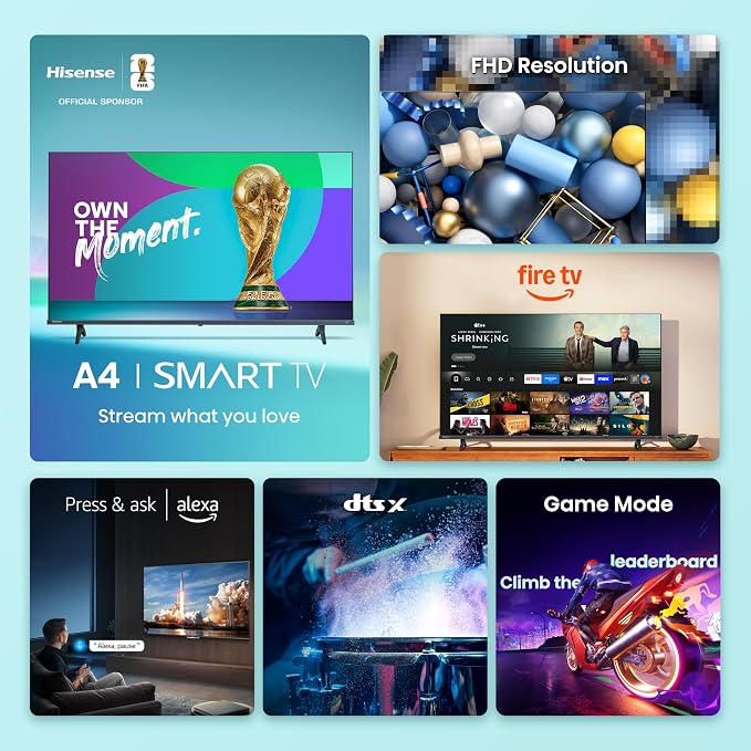Hisense 40-Inch Class A4 Series FHD 1080p Smart Fire TV (40A4NF) - DTS Virtual: X, Slim Bezel Design, Alexa Built in, Streaming TV, Black - Image 4