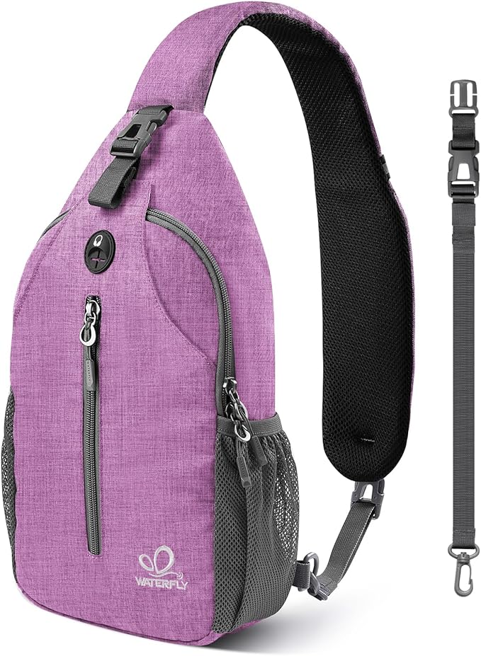 WATERFLY Small Hiking Sling Bag: Crossbody Sling Backpack Chest Bag Daypack by Waterfly