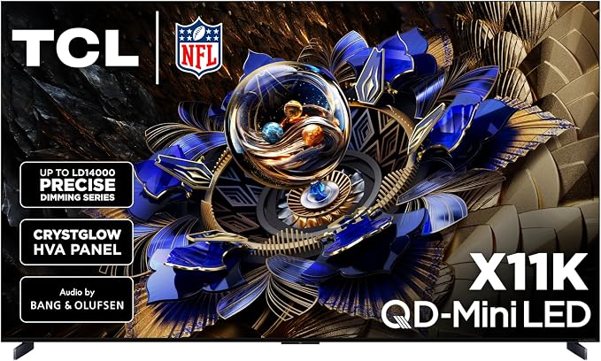 TCL 98-Inch Class X11K Series QD-Mini LED 4K UHD Google Smart TV Ultra Premium Mini-LED TV - QLED, 144hz, Anti-Reflective Screen, Bang & Olufsen Audio, Dolby Atmos (98X11K, 2025 Model) by TCL
