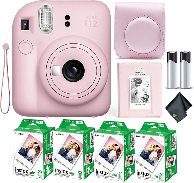 Fujifilm Instax Mini 12 Instant Camera Blossom Pink Bundle by FUJIFILM
