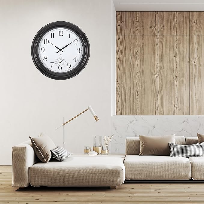 Atomic Outdoor Wall Clock 18 Inch Sealed Outdoor Waterproof Clock - Image 2