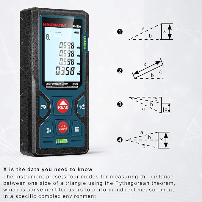 328ft/100m Laser Measure Ft/in/M Switching LM100 Laser Measurement Tool Devices - Image 6
