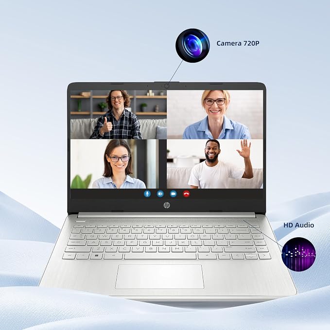 HP 2026 Laptop Computer for Student & Business, 1-Year Office 365, 8GB RAM, 128GB Storage, 500GB Ext HDD, Intel 4-Core CPU, Wi-Fi 6, Long Battery Life & Portable Design, Win 11 Home S, Frost Silver - Image 8
