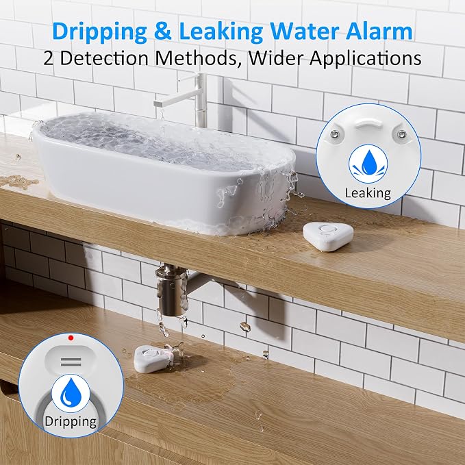 Stechro Water Leak Detector, 120dB Water Sensor Alarm, Water Leakage Detection - Image 3