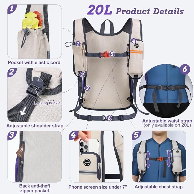 BECOJADDE 20L Small Hiking Backpack - Image 2