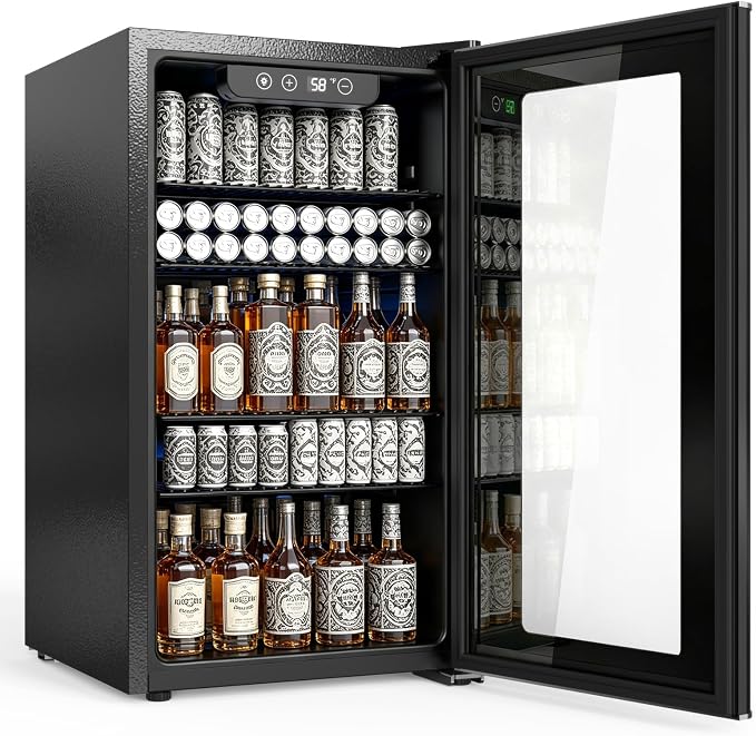 COWSAR 3.2 Cu. Ft. Beverage Refrigerator, Up to 130 Cans or 26 Bottles by COWSAR