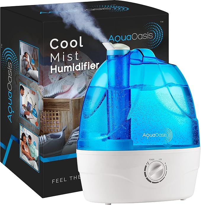 AquaOasis® Cool Mist Humidifier (6L Water Tank) Quiet Ultrasonic Humidifiers for Bedroom & Large room - Adjustable -360 Rotation Nozzle, Auto-Shut Off, Humidifiers for Babies Nursery & Whole House by AquaOasis