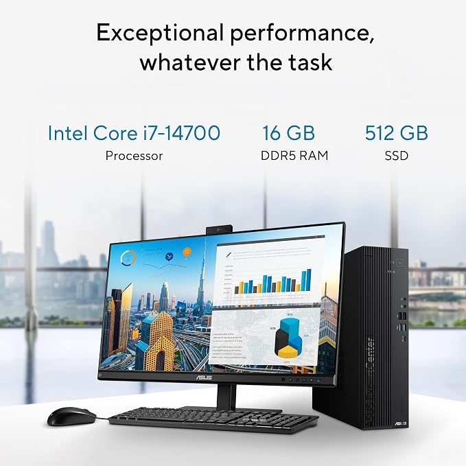 ASUS ExpertCenter D701 Desktop, Intel Core i7, 16GB DDR5 RAM, 512GB SSD, Windows 11 Pro, Bundled Wired Keyboard and Mouse, D701SER-XS703 - Image 5