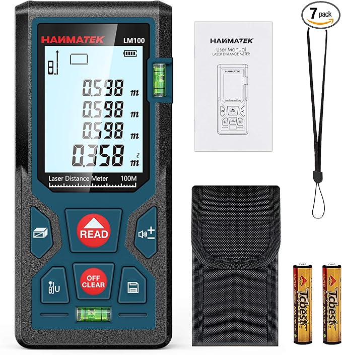 328ft/100m Laser Measure Ft/in/M Switching LM100 Laser Measurement Tool Devices by HANMATEKTOOLS