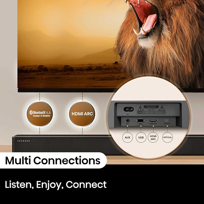 Hisense HS2100 2.1ch Soundbar with Wireless Subwoofer, Dolby Audio, DTS Virtual:X, HDMI ARC, Bluetooth 5.3, Remote Control, 6 EQ Modes - Image 9