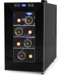 BLACK+DECKER 8-Bottle Thermoelectric Wine Cellar, BD60026, Black | Countertop Mini Fridge with Triple Pane Clear Glass Door, Bar Cabinet with LED Display, Slide-Out Chrome Racks by Unknown