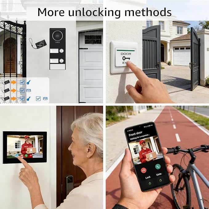 House Video Intercom System for 2 Families, 1080P Wired Video Doorbell - Image 9