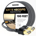 BUSOHE Cat 8 Ethernet Cable 100 FT, High Speed 40Gbps 2000Mhz Braided Network by BUSOHE