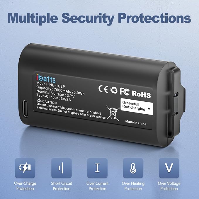 1-Pack Replacement Battery for myQ Smart Garage Video Keypad, 7000mAh - Image 4