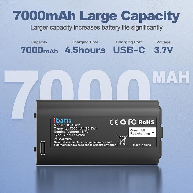 1-Pack Replacement Battery for myQ Smart Garage Video Keypad, 7000mAh - Image 2
