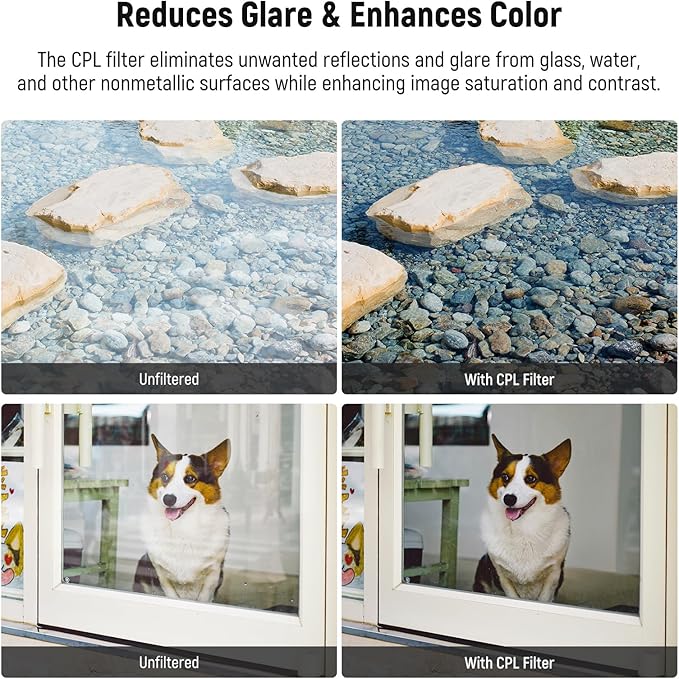 NEEWER Clip On Phone Filter Kit, 67mm Multicoated CPL Filter - Image 3