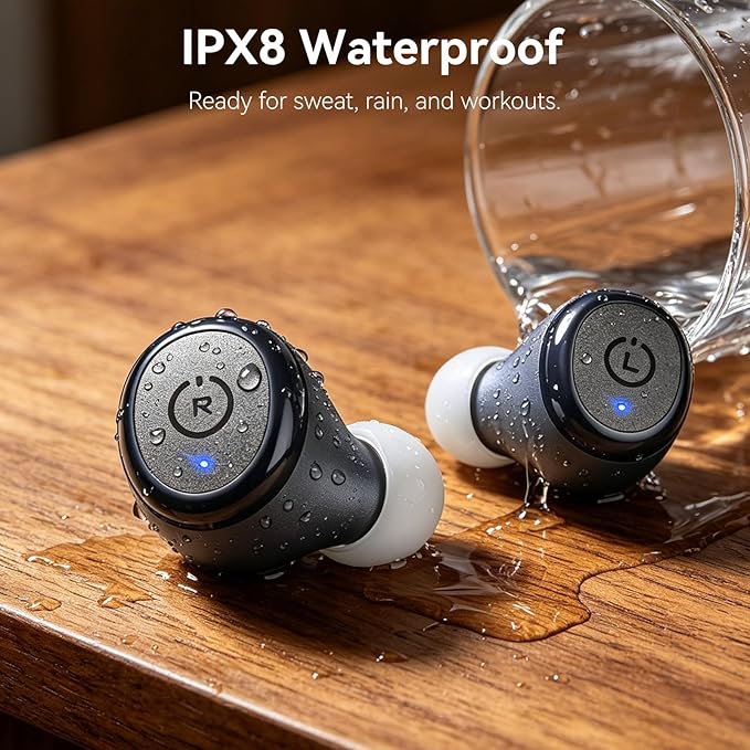 TOZO T10 Wireless Earbuds Powerful Bass Stereo Wireless Charging, APP, IPX8 | Waterproof, 55H Playtime, Ergonomic Design In Ear buds, App Customize EQ, Bluetooth 5.3 Headphones for Work, Travel, Blue - Image 5
