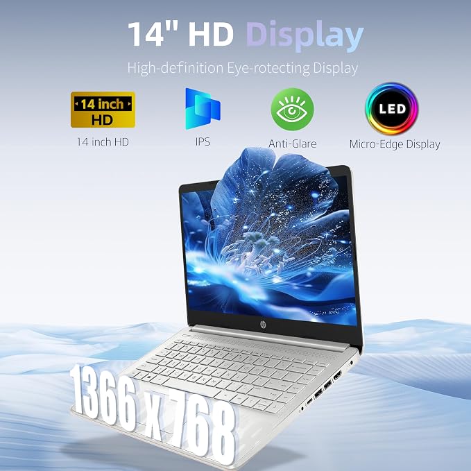 HP 2026 Laptop Computer for Student & Business, 1-Year Office 365, 8GB RAM, 128GB Storage, 500GB Ext HDD, Intel 4-Core CPU, Wi-Fi 6, Long Battery Life & Portable Design, Win 11 Home S, Frost Silver - Image 5