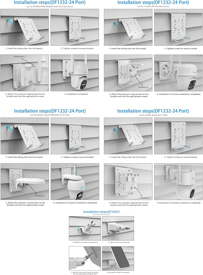 Universal Vinyl Siding Mount for AOSU SolarCam D1 SE/Lite/Max, eufy Solocam - Image 4