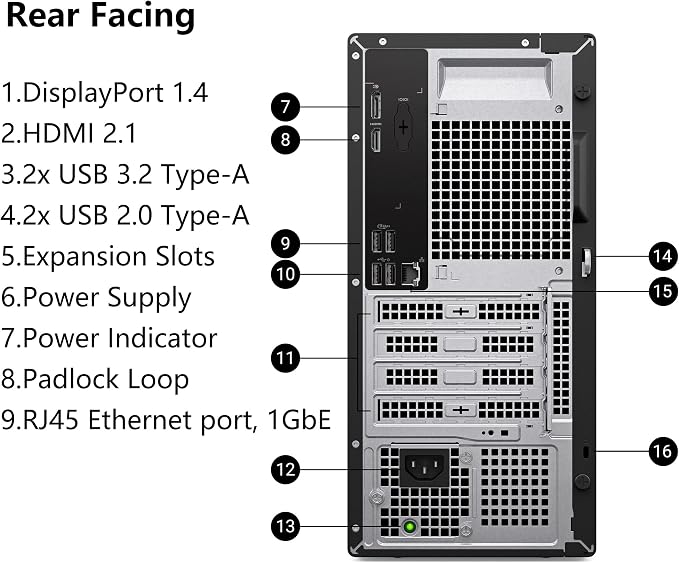 Dell 2026 Pro Desktop Computers Tower PC for Home & Business, Copilot AI, 14th Gen i3-14100 Processor, 32GB DDR5 RAM, 1TB PCIe SSD, WiFi 6, Bluetooth, DisplayPort, HDMI, Type-C, Windows 11 Pro - Image 7