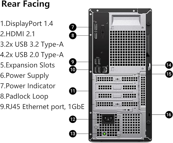 Dell Pro Desktop Computers, 8GB DDR5 RAM, 512GB PCIe SSD, Windows 11 Pro | 14th Gen i3-14100 CPU, 2026 Copilot AI, WiFi 6, Bluetooth, DisplayPort, HDMI, Type-C, Professional for Home & Business - Image 7