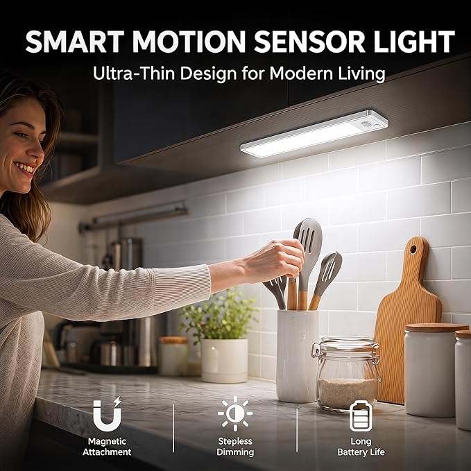 Under Cabinet Motion Sensor Lighting: Dimmable Rechargeable Lights Indoor - Image 2