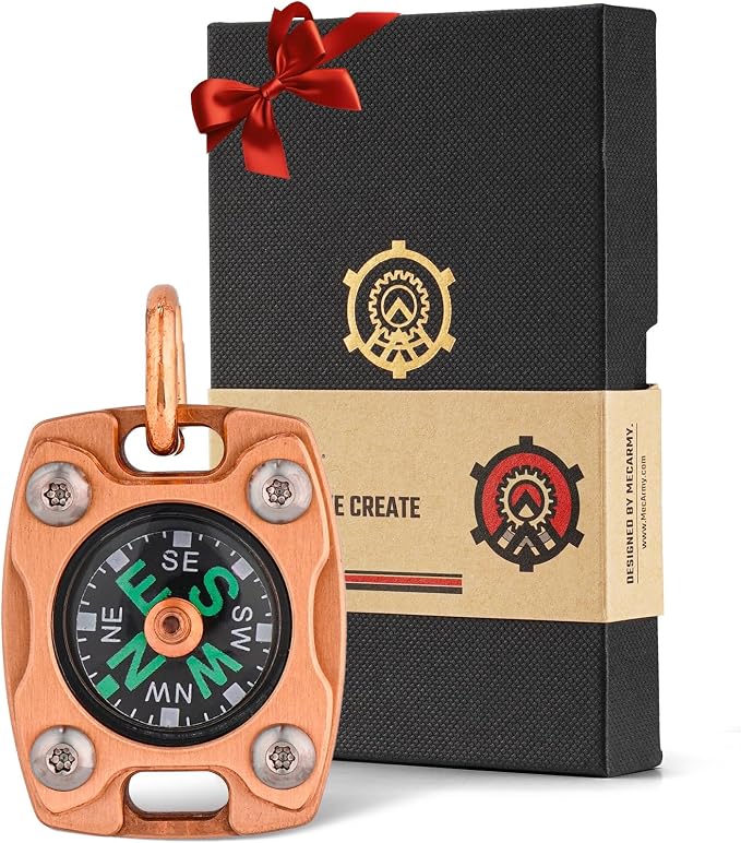 MecArmy Mini Titanium/Brass Compass, Waterproof IPX5 Pocket Compass by MecArmy