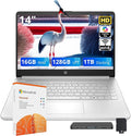 HP Stream 14" HD Student & Business Laptop, Intel Processor N150, 16GB RAM, 1.12TB Storage (128GB UFS + 1TB Docking Station), Intel Graphics, 1 Year Office 365, Wi-Fi 6, Win 11, Silver by HP