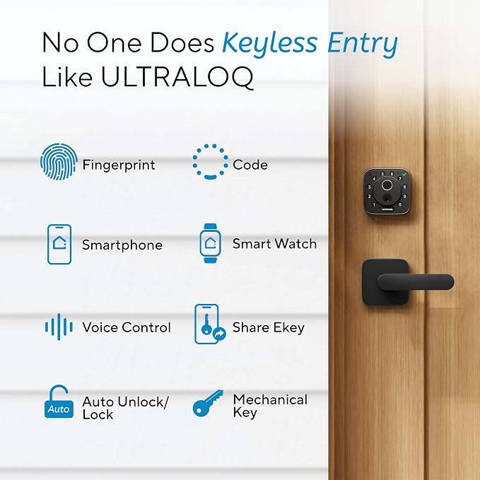 ULTRALOQ 2026 Upgrade Bolt Fingerprint Smart Lock in Black, Biometric Deadbolt - Image 7