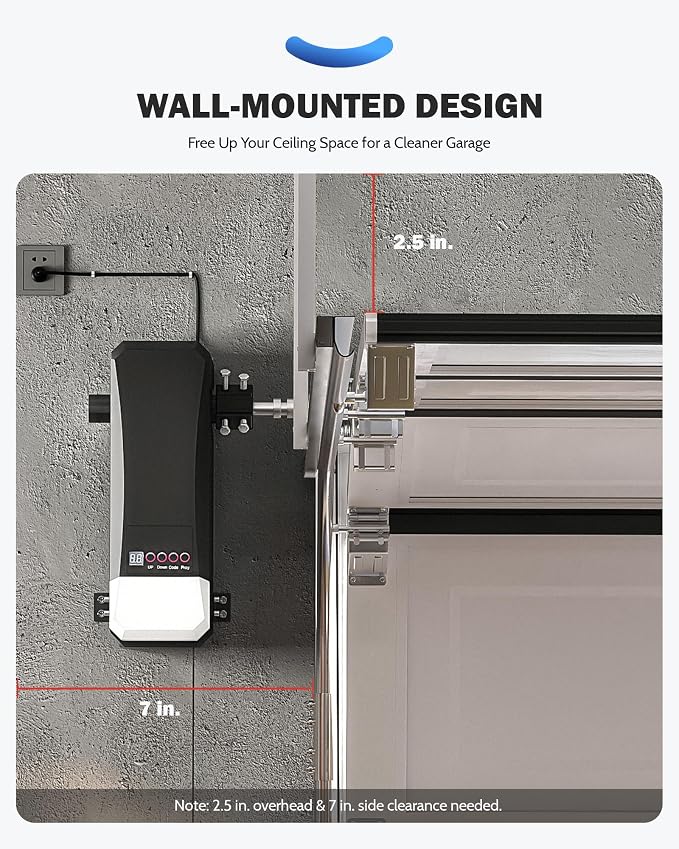 ZUMI Wall-Mounted Garage Door Opener, App-Controlled Garage Opener - Image 6