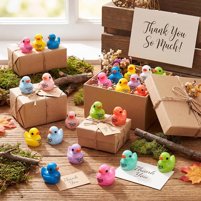 Skylety 50 Pcs Thank You Gifts Mini Resin Ducks Appreciation Gifts - Image 4