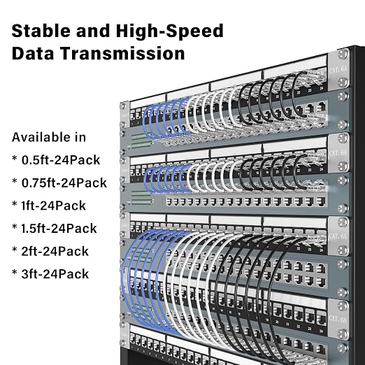 Jadaol UL Listed Patch Cables Cat 6a / Cat 6 2 ft 24-Pack, 10Gbps 550MHz Slim - Image 8